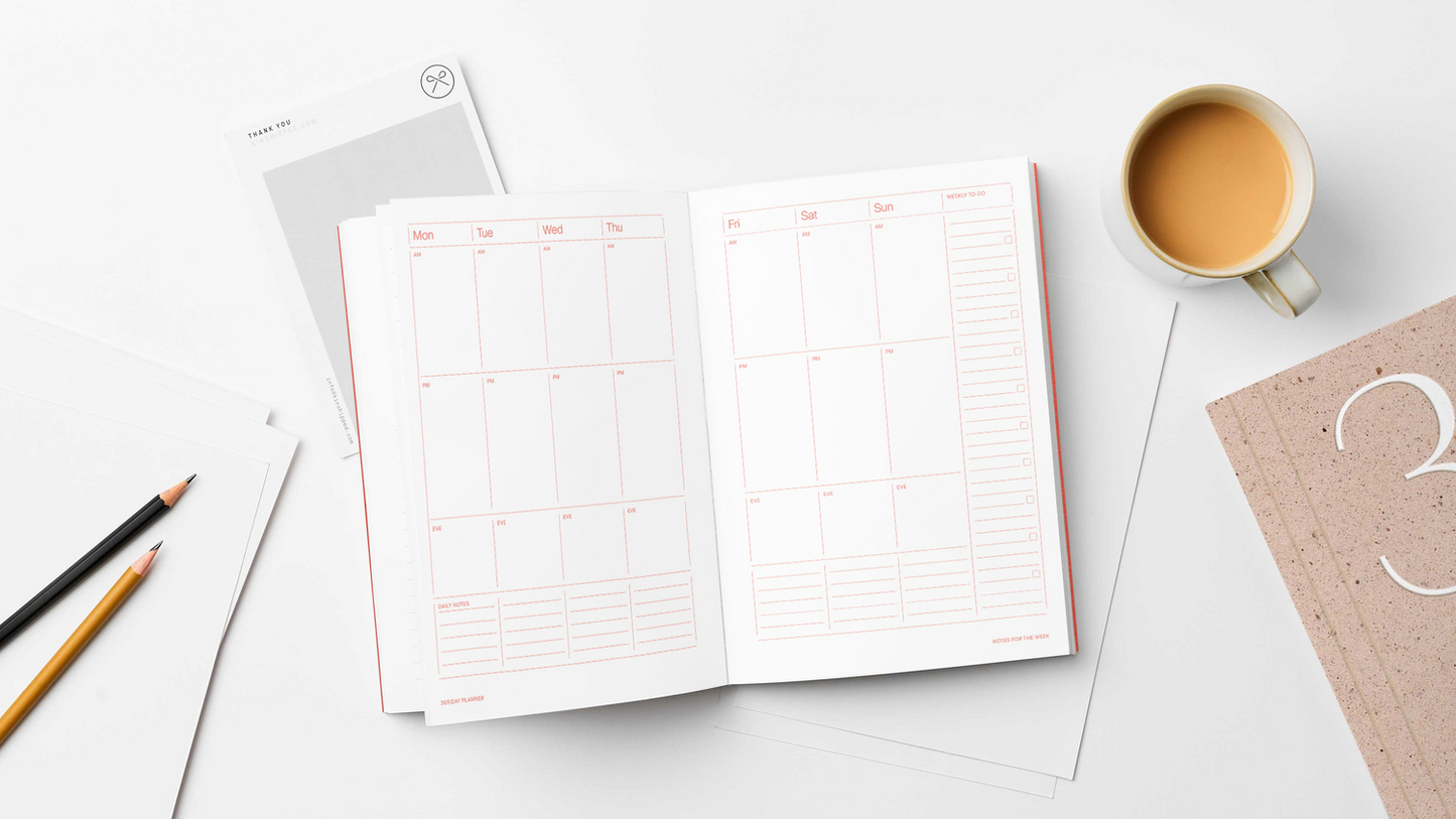365 Day Planner Coral