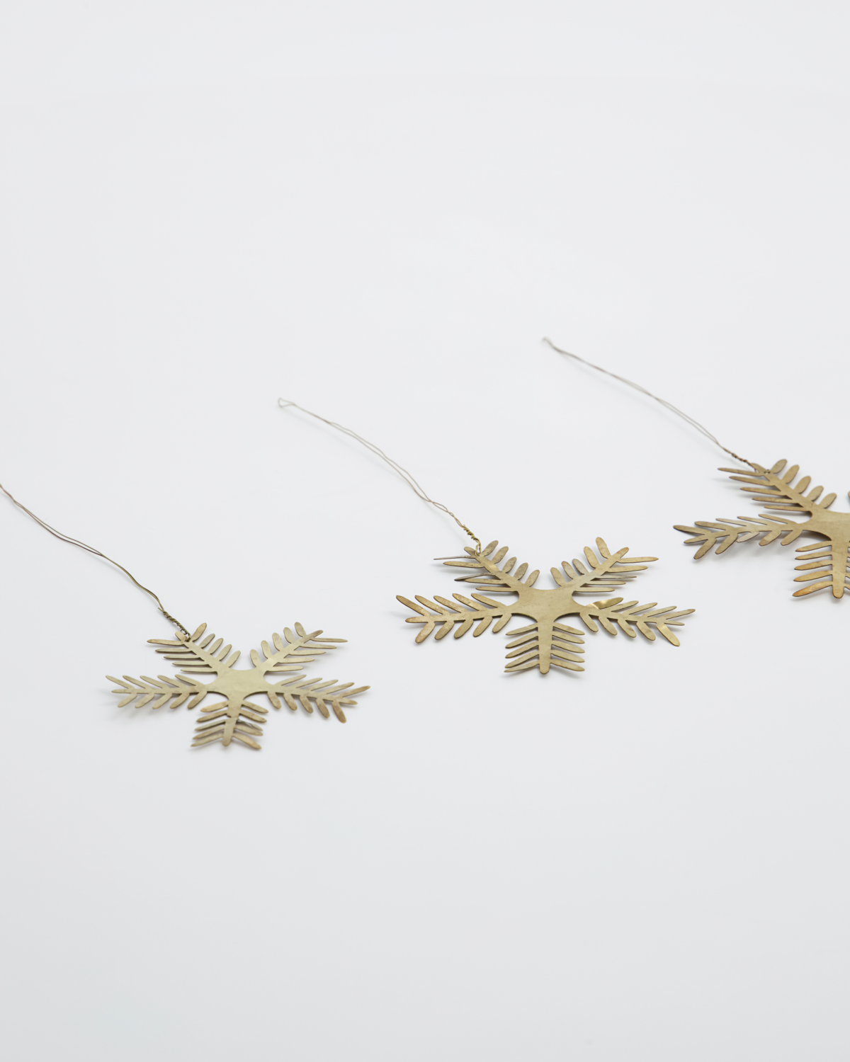 Christmas ornament, Stars Lamet, set of 3, Antique brass