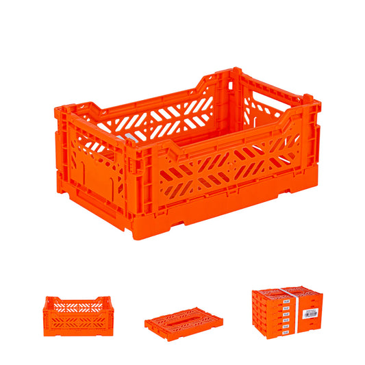 Mini Foldable Crate, Orange