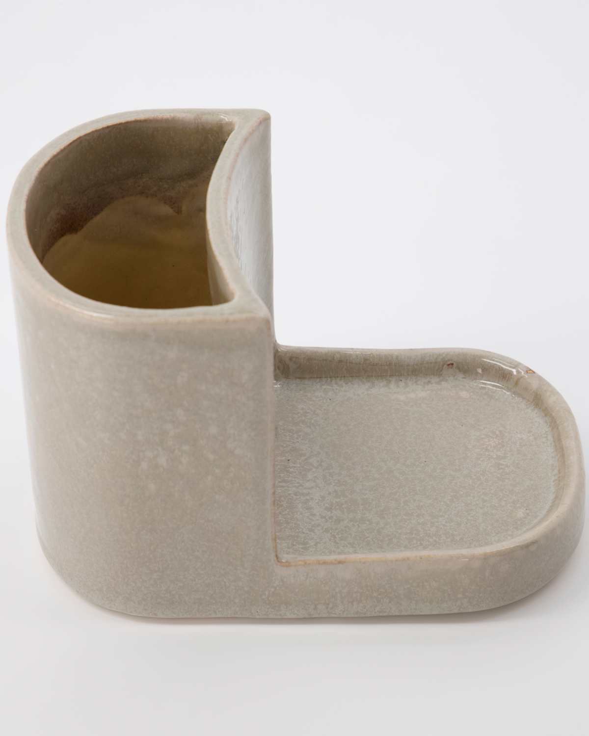 Sink Tidy, Brush and soap holder, small, Datura, Shell grey