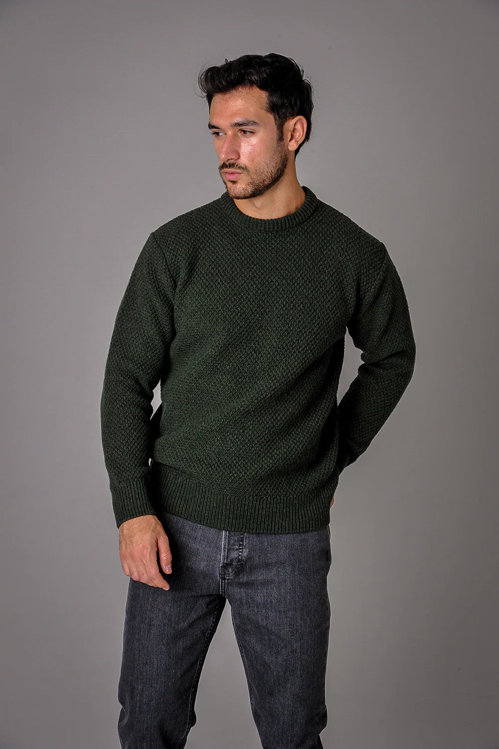 Crew neck jumper, green