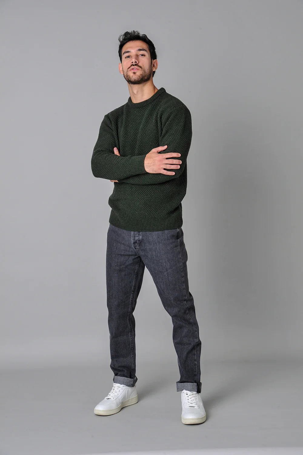 Crew neck jumper, green