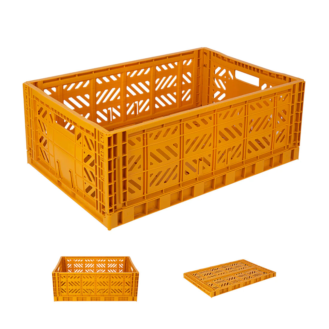 Maxi Foldable Crate, Mustard