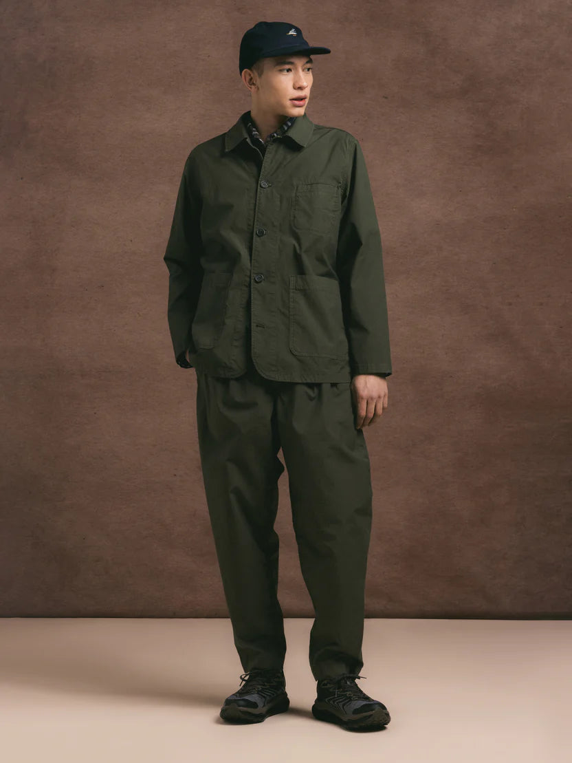 Huntly Jacket in Dark Olive Cotton Ripstop