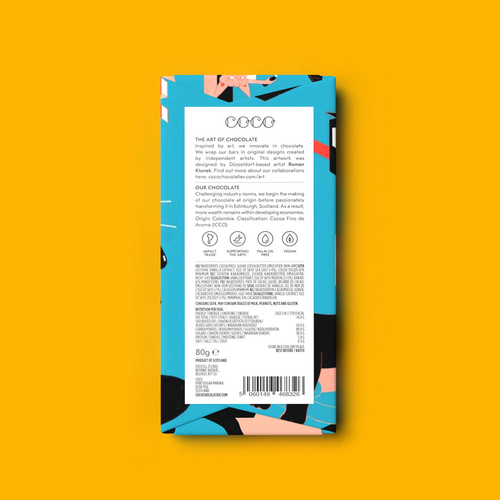 COCO Chocolatier - Isle of Skye Sea Salt Dark Chocolate Bar