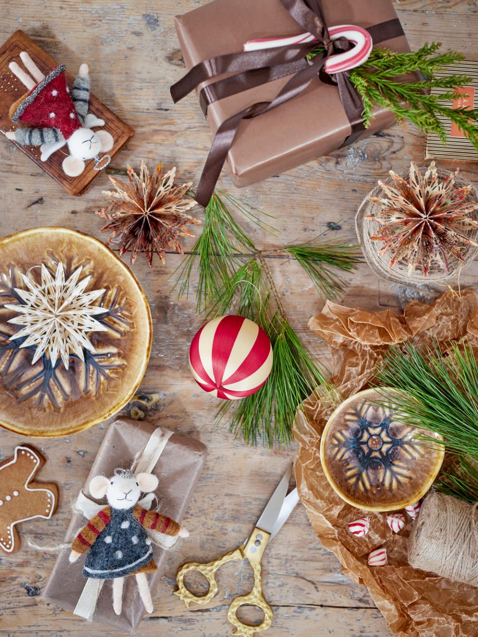 Star Ornament, Nature, FSC® Mix, Paper, Set of 9