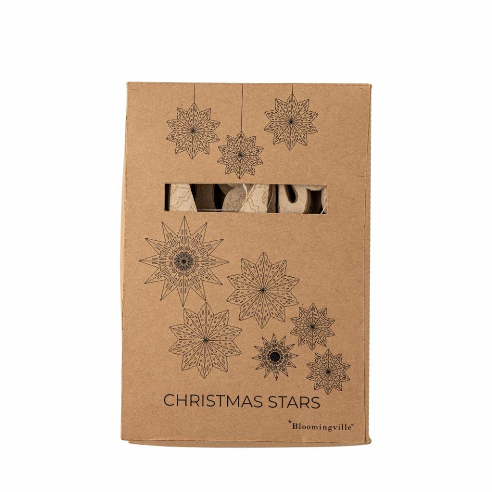 Star Ornament, Nature, FSC® Mix, Paper, Set of 6