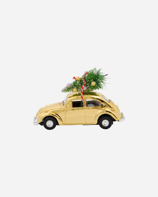 Decoration, Mini Xmas car, Golden