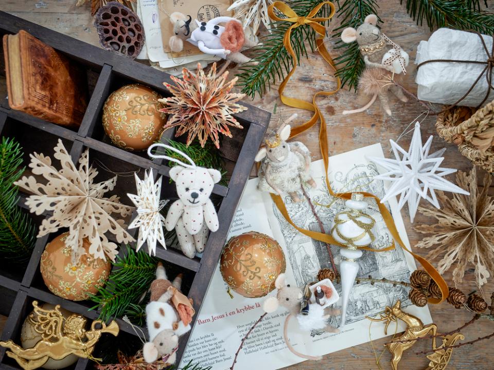 Star Ornament, Nature, FSC® Mix, Paper, Set of 6