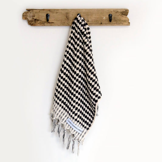 Black + White Spot Terry Hand Towel