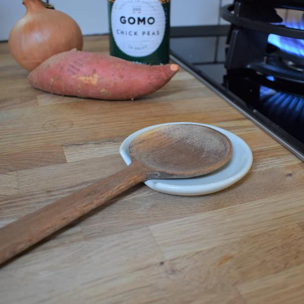 Stoneware Spoon Rest - Milk White