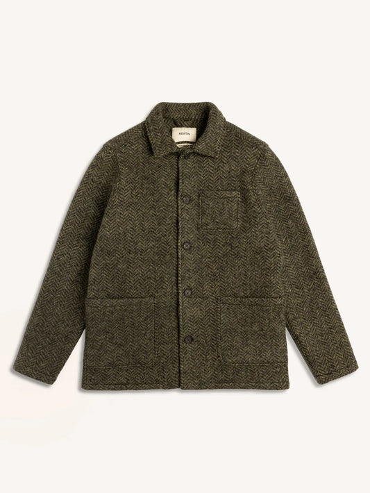 Ormiston Jacket in Moss Wool Herringbone