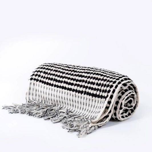 Black & White Spot Terry Bath Towel