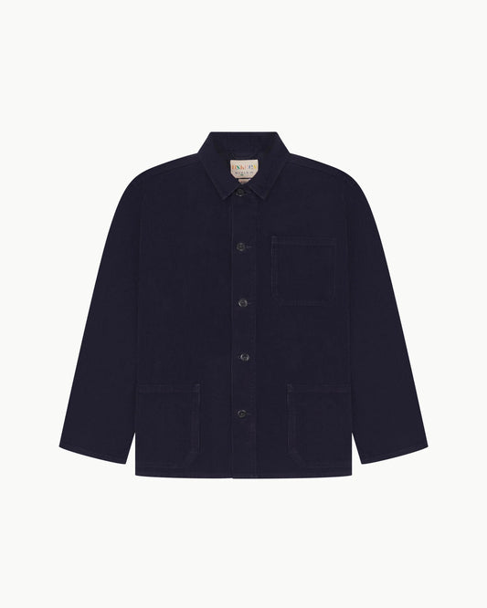 3001 buttoned cord overshirt - midnight blue