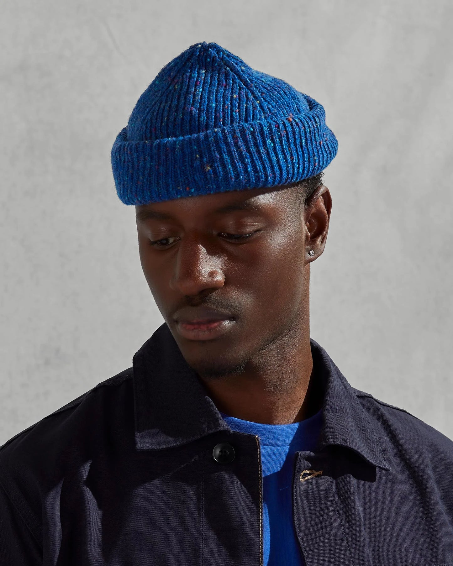 4003 Speckled Donegal wool hat - ultra blue