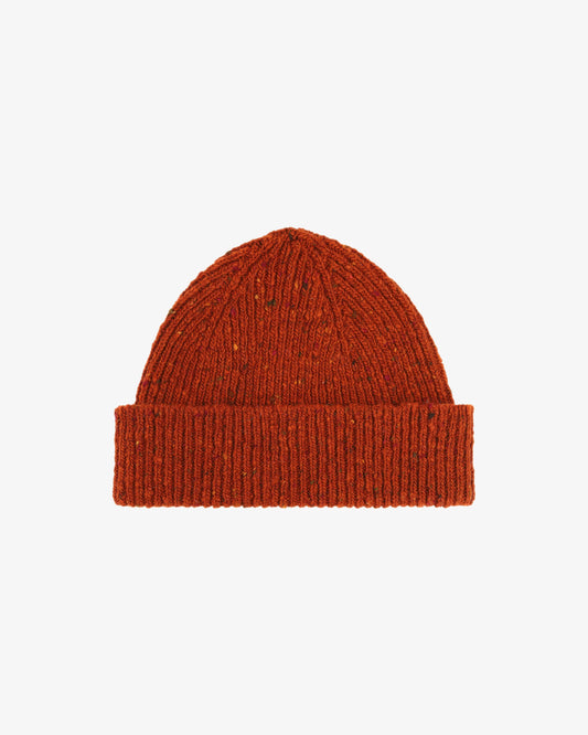4003 Speckled Donegal wool hat - burnt orange