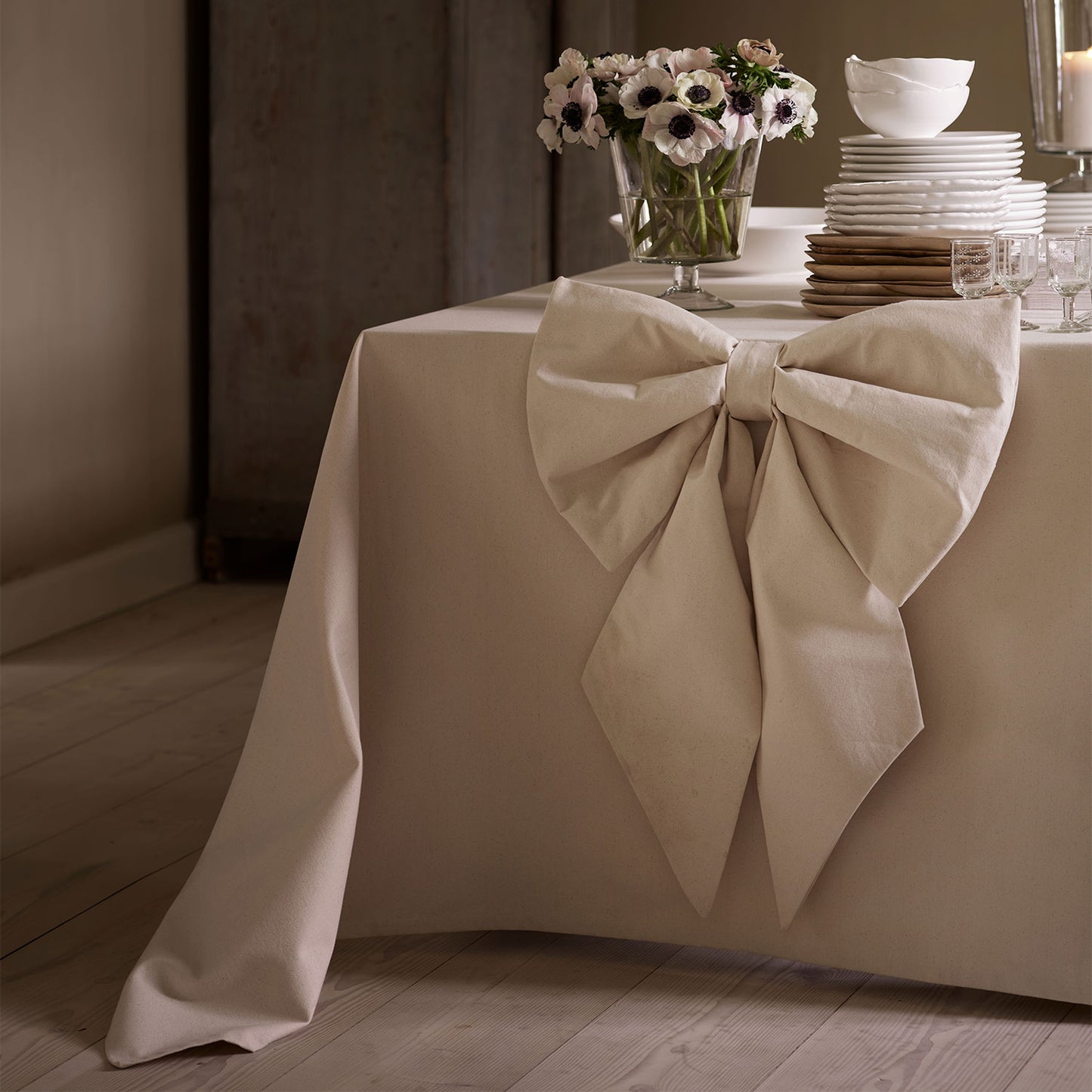 GIANT DECORATIVE BOW | CREAM |RECYCLED COTTON | 60 X 40 CM