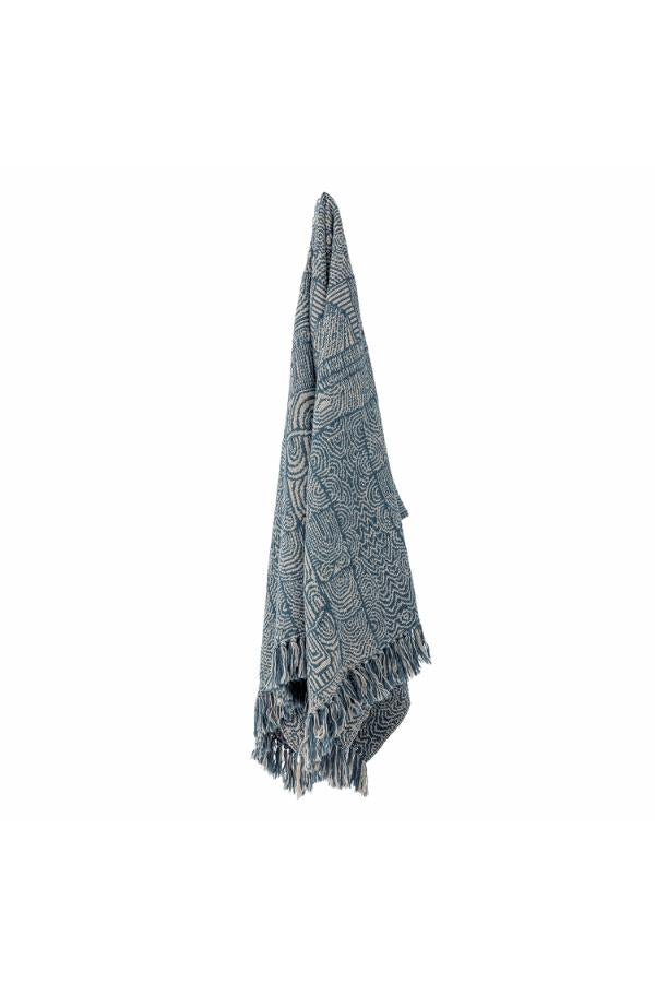 Blue Bresso Throw, Recycled Cotton & Fibres