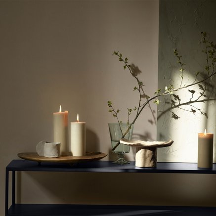Pillar candle, Sand, 15cm