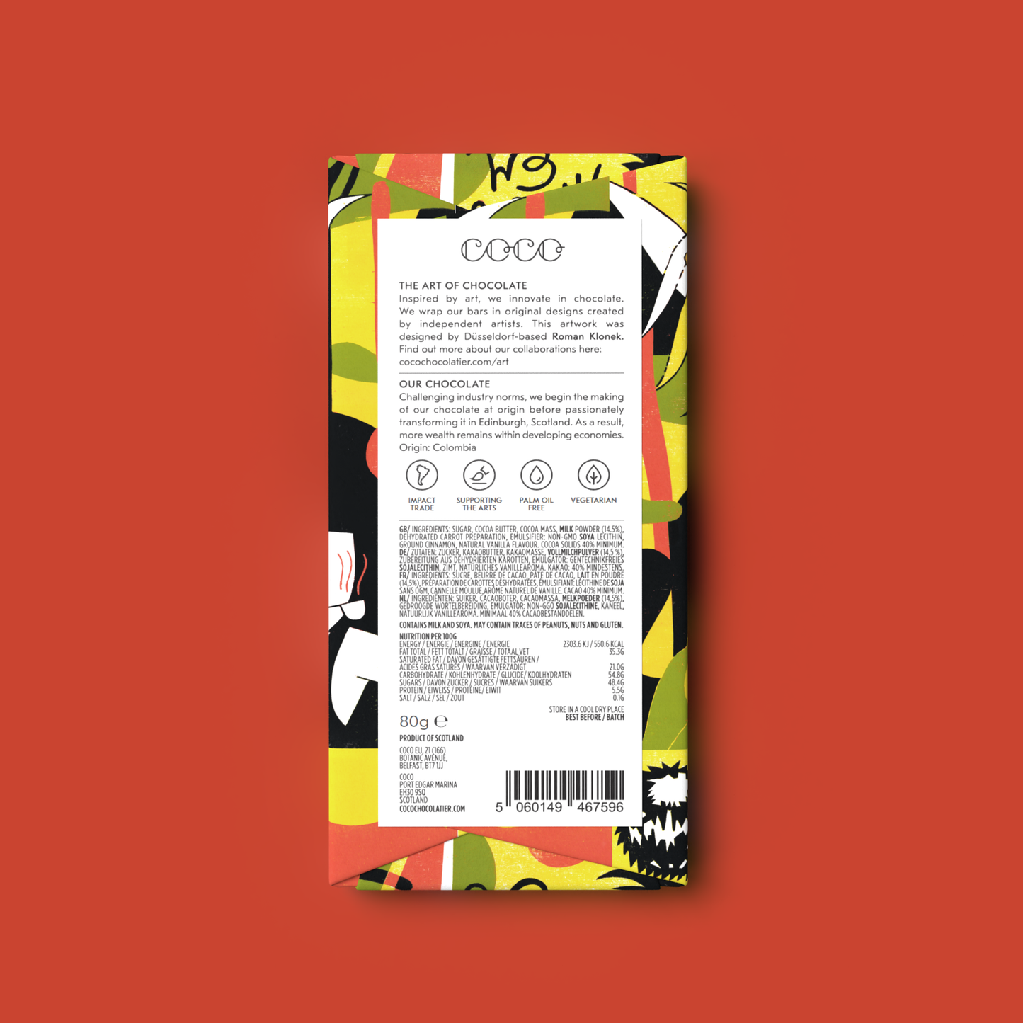 COCO Chocolatier - Carrot Cake Milk Chocolate 80g