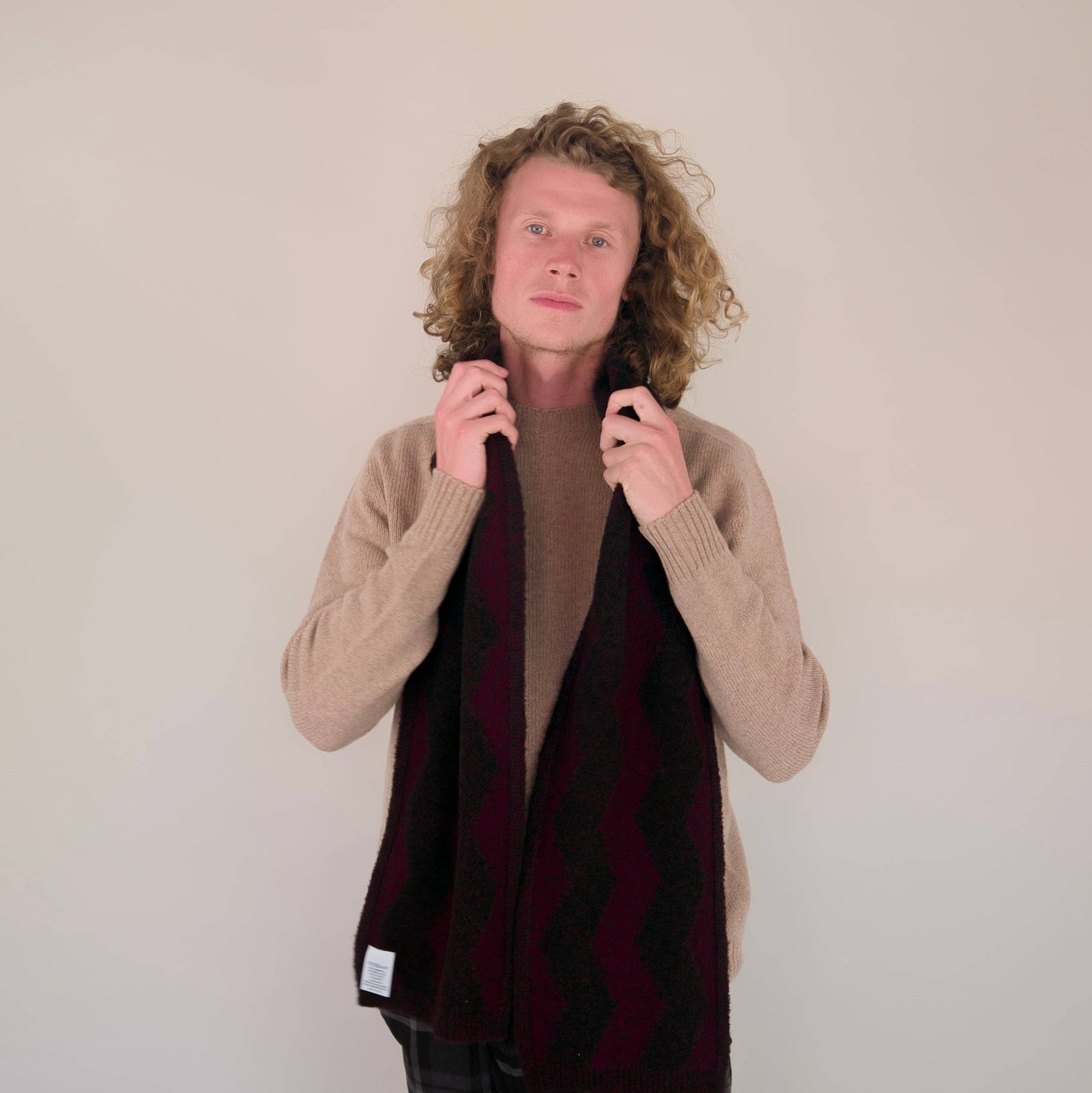 Origin Knitwear - Soufflé - Thames Scarf - Brown_Bordeaux