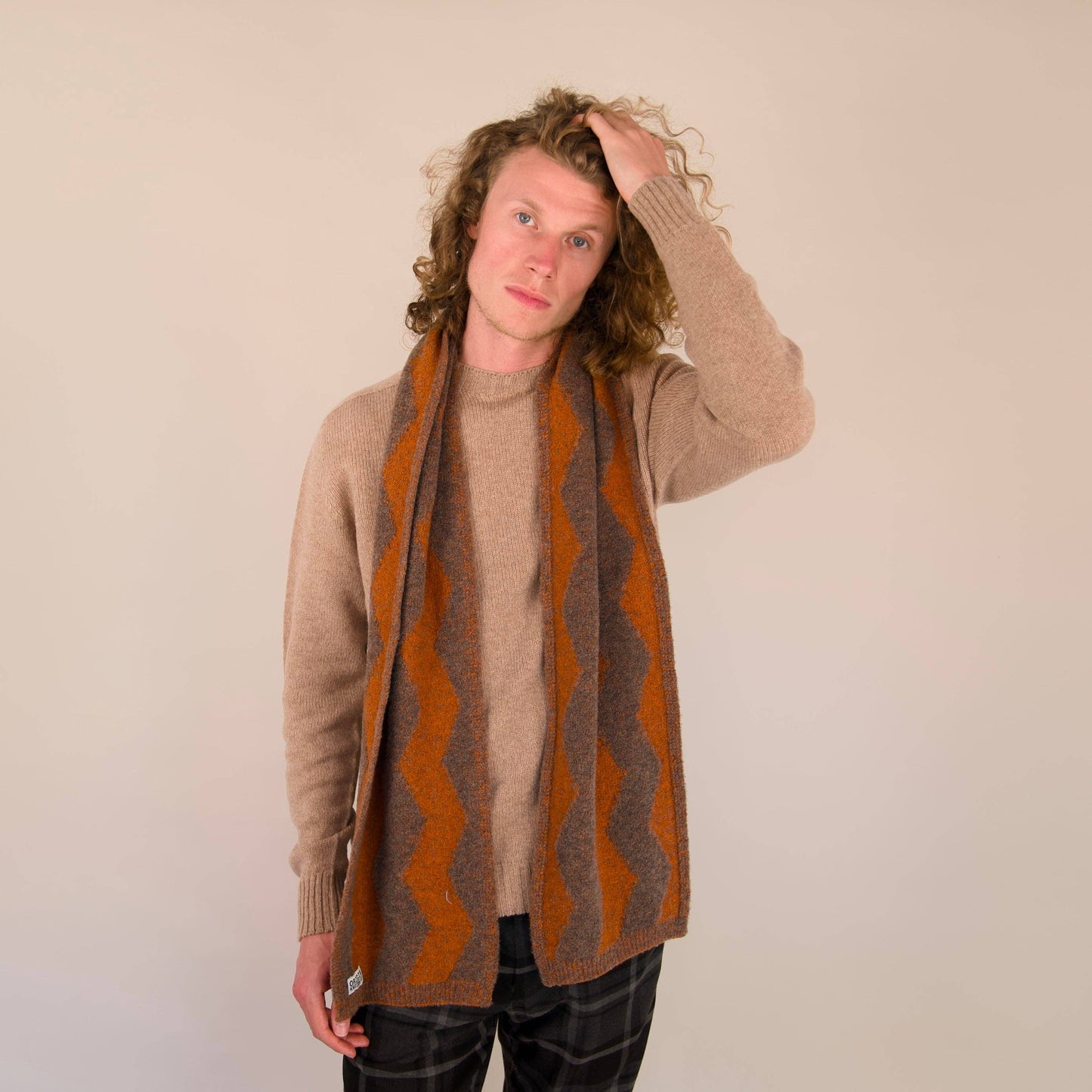 Origin Knitwear - Soufflé - Thames Scarf - Light Brown_Oxide