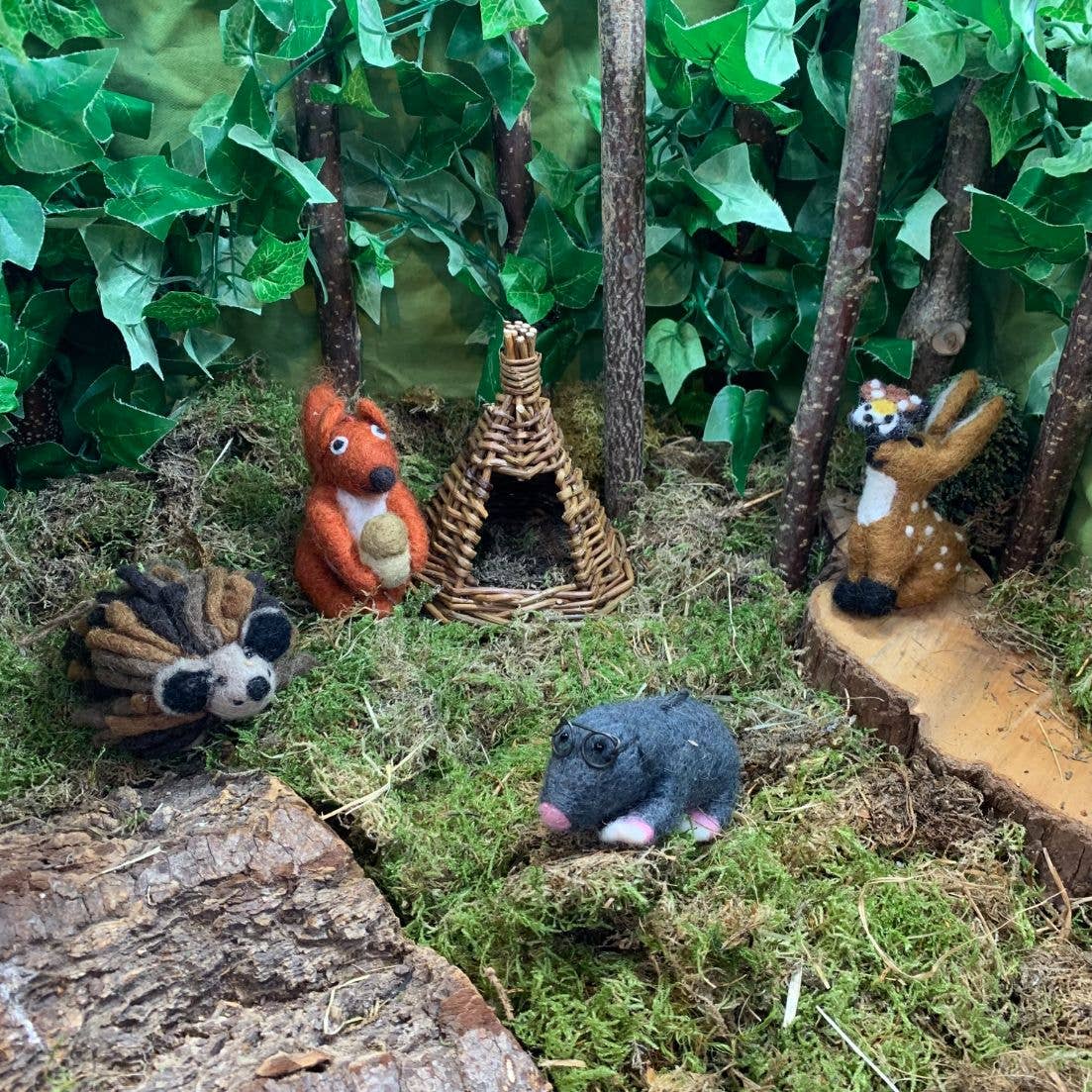 Handmade Felt Red Bushy Squirrel Biodegradable Hanging Decor