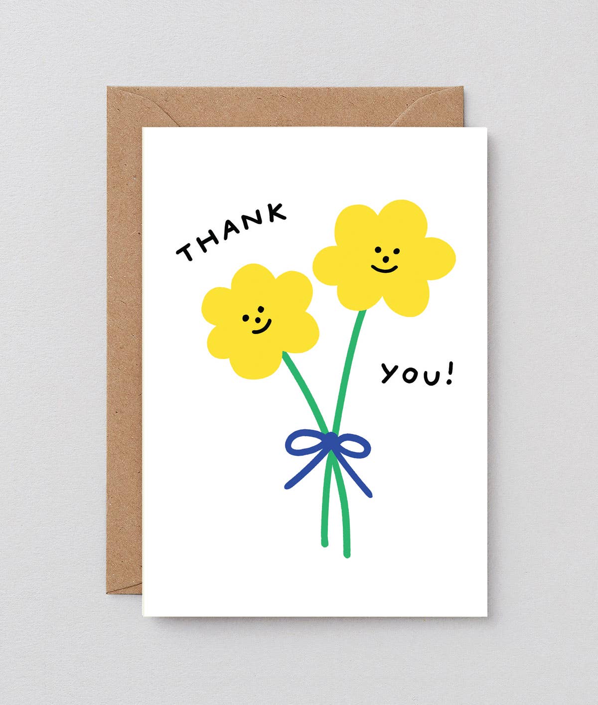 Thank You Double Flowers Greetings Card
