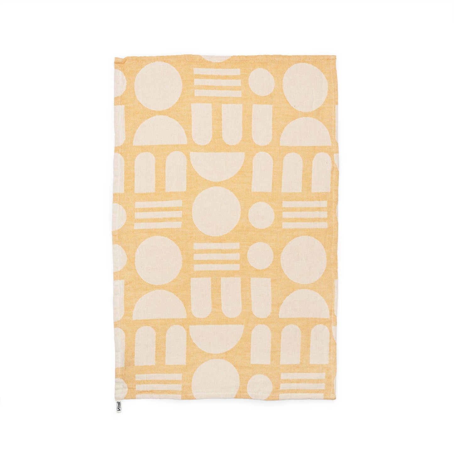 Sophie Home Ltd - Designer Cotton Tea Towel: Stack the Dishes Yellow