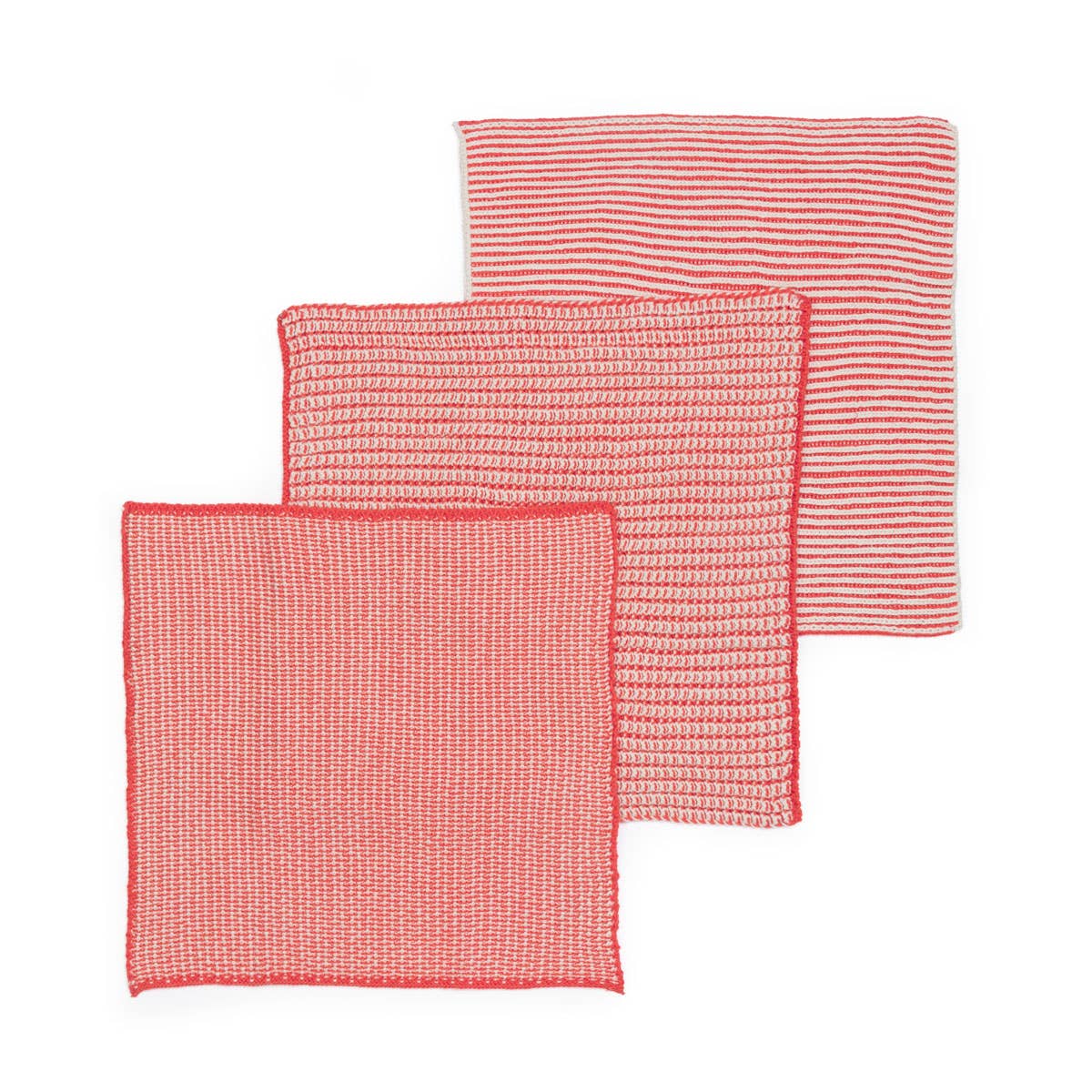 Sophie Home Ltd - Reusable & Eco-Friendly Cotton Knit Dishcloths: Textured Red