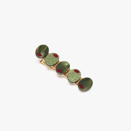 WINONA IRENE - Green Olive Sparkly Cocktail Alligator Hair Clip Accessory
