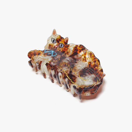 WINONA IRENE - Calico Kitty Cat Hair Claw in Cream and Tortoise Shell