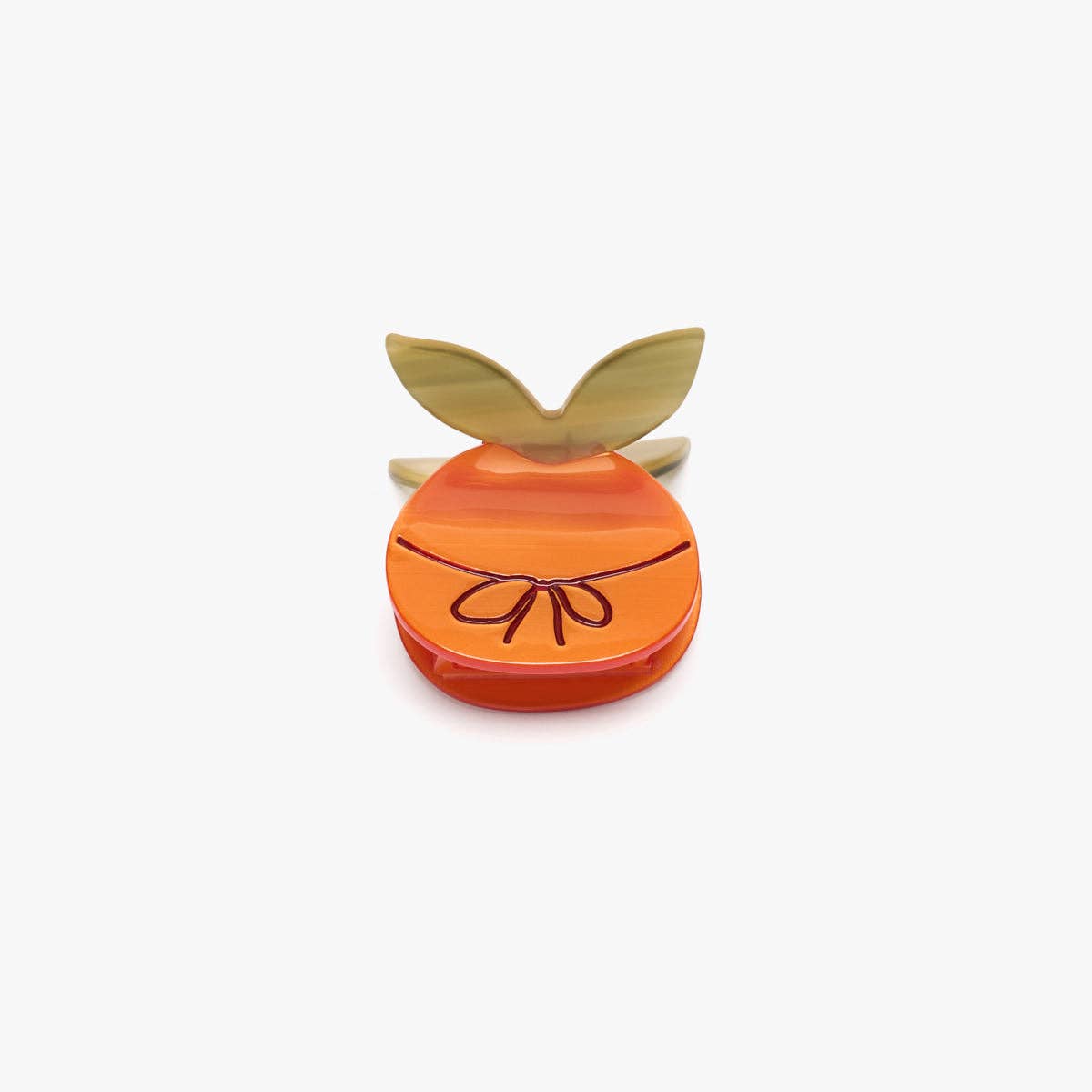 WINONA IRENE - Mandarin Orange With Bow Mini Hair Claw Clip Accessory