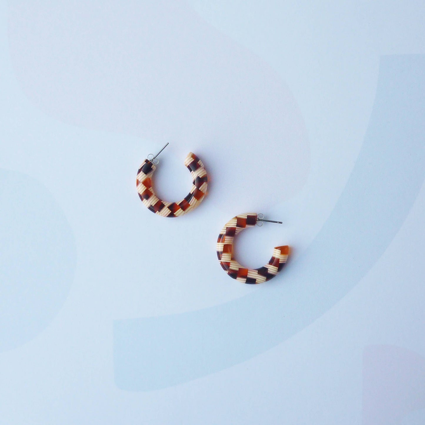 Custom Made - Honey Checker Hoop Earrings