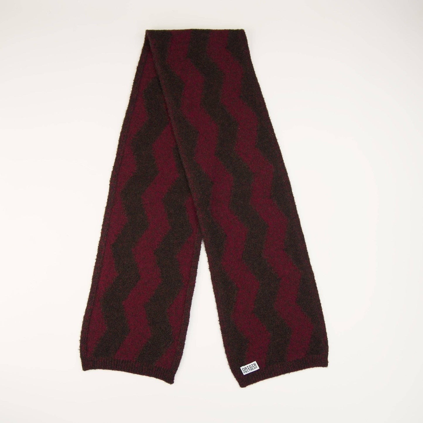 Origin Knitwear - Soufflé - Thames Scarf - Brown_Bordeaux