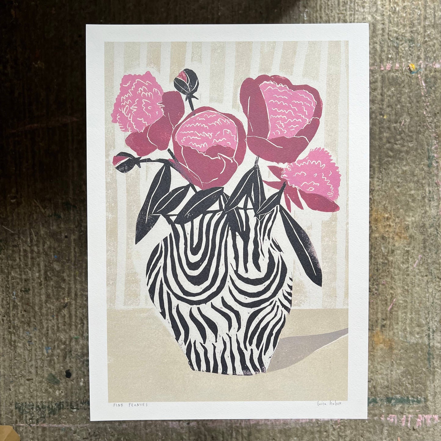 Luiza Holub - Art Print 'Pink Peonies' Wall Art