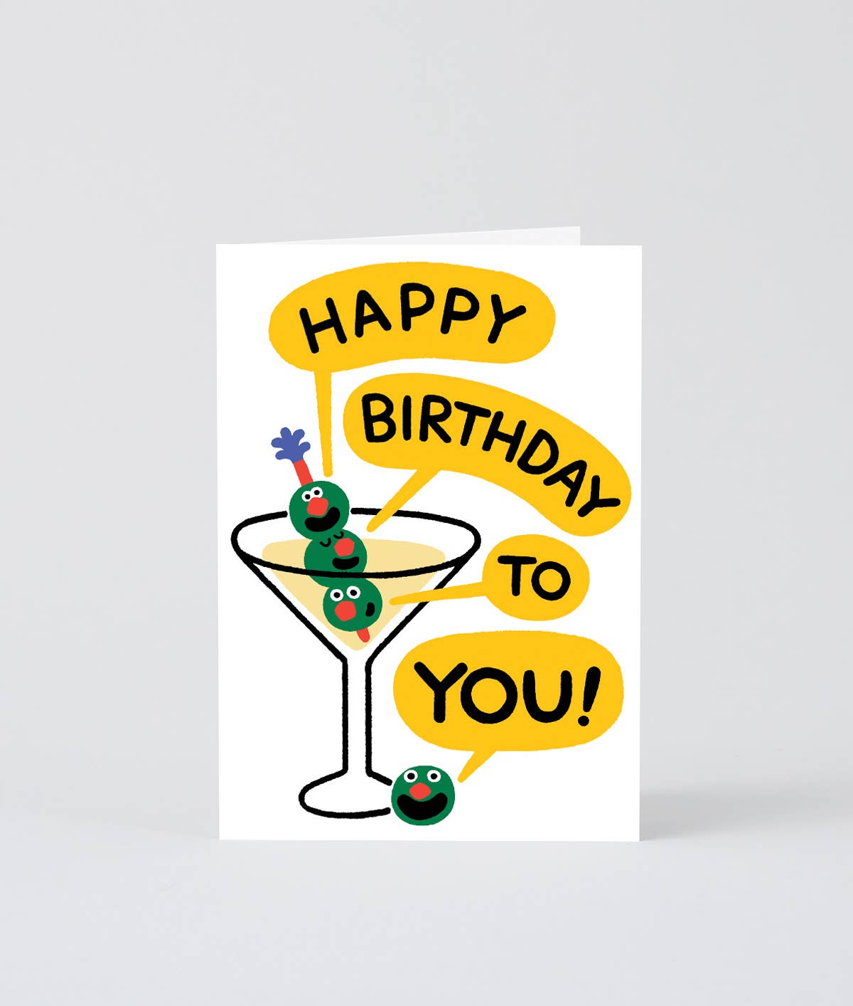 Wrap (US duties paid) - Happy Birthday Martini Greeting Card