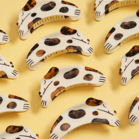 WINONA IRENE - Tortie Puppy Dog Hair Claw in Cream and Tortoise Acetate