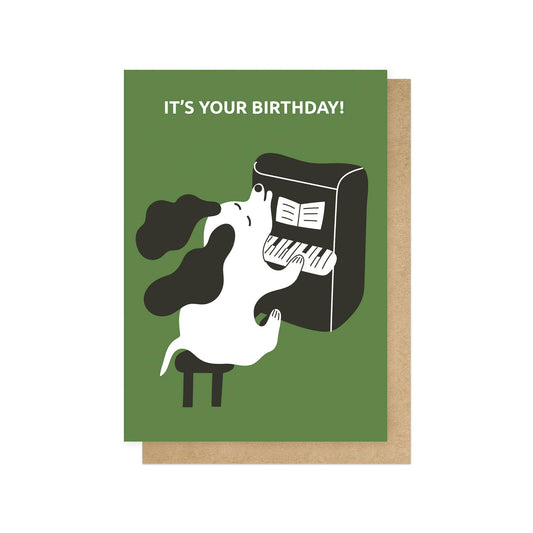 Dog Singing Birthday Greetings Card