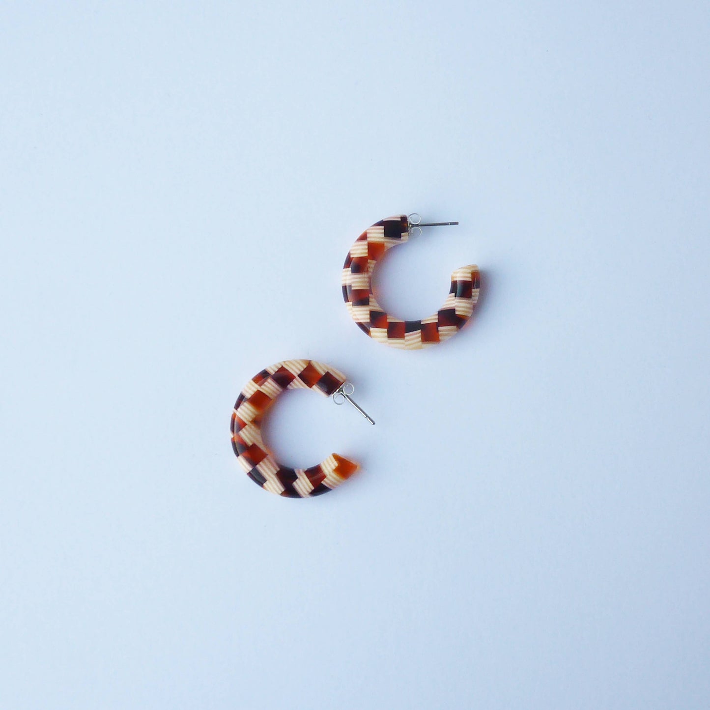 Custom Made - Honey Checker Hoop Earrings