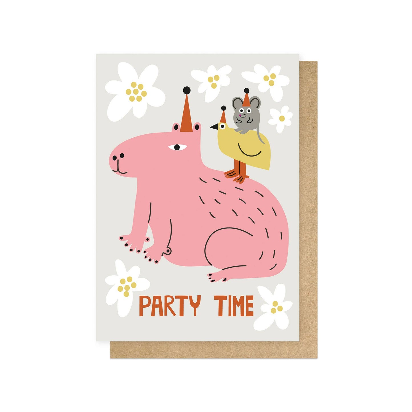 Party Capybara Greetings Card
