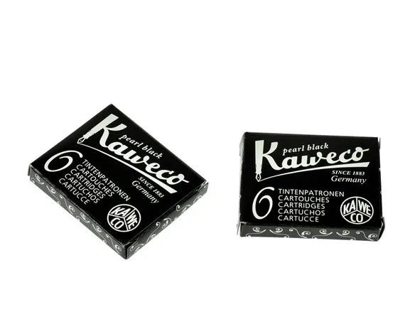 Kaweco PEARL BLACK Fountain Pen ink cartridges, pack of 6
