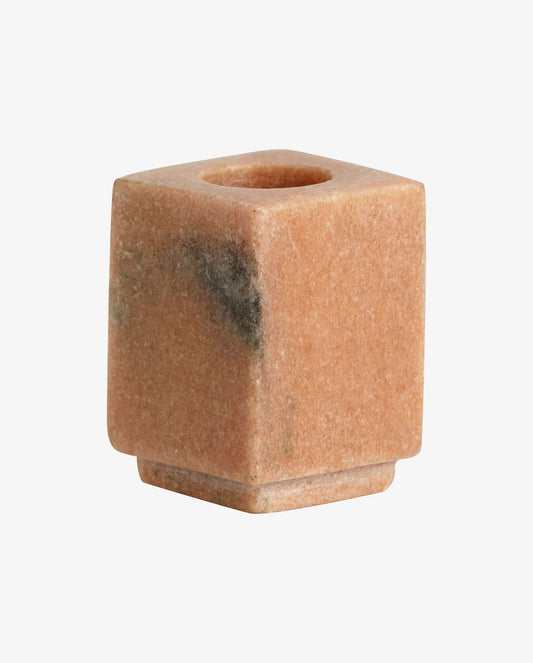 Haida marble candlestick, rose pink, small