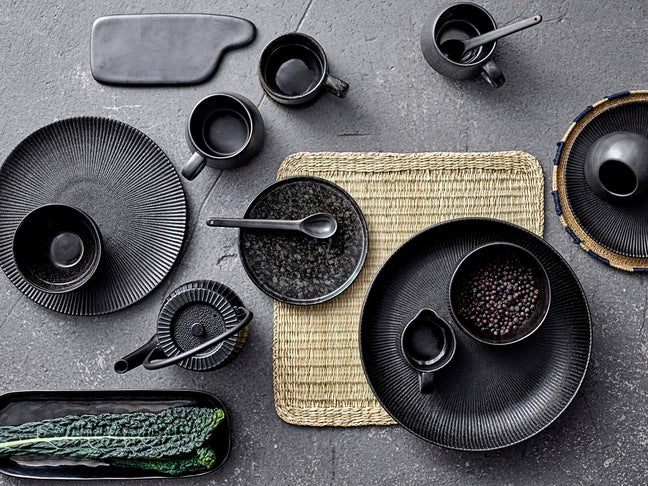 Leah stoneware spoon, black