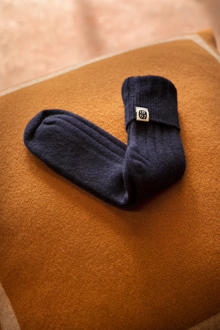 Cashmere house socks, navy