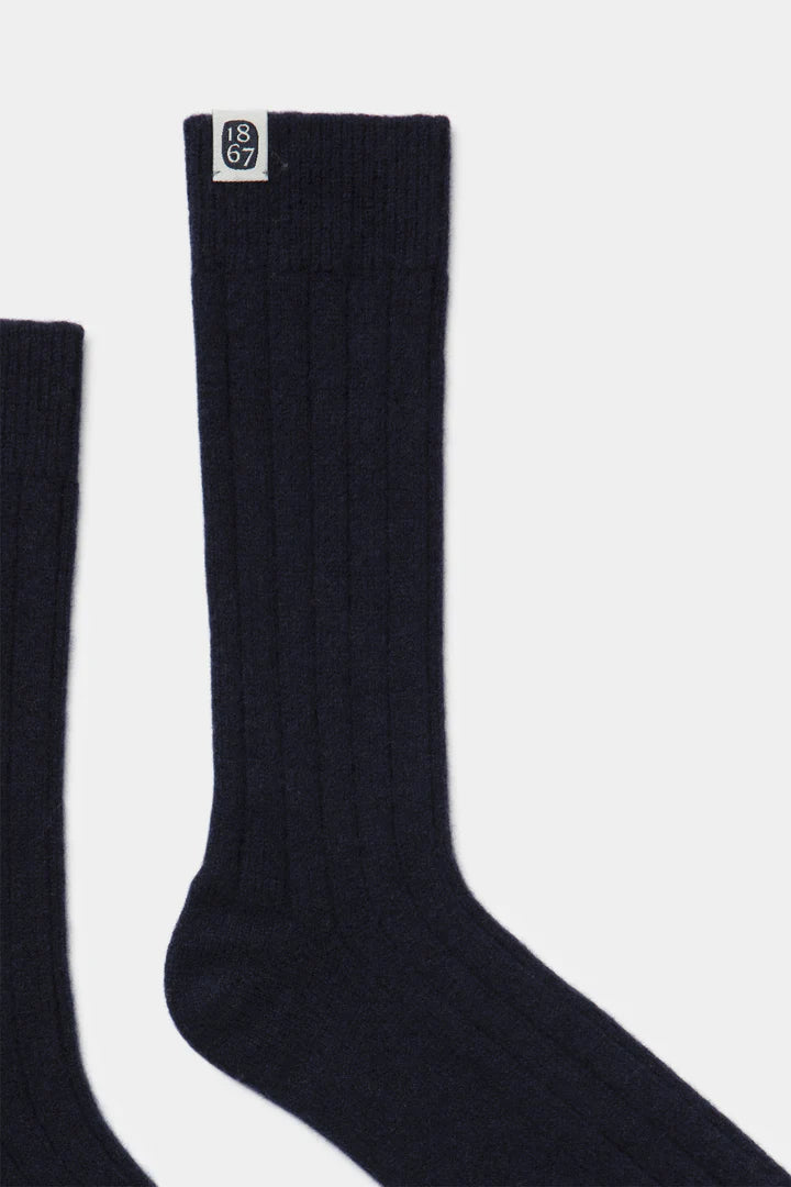 Cashmere house socks, navy