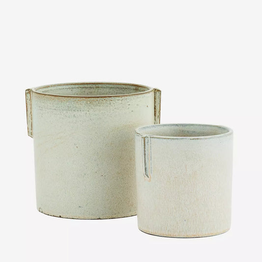 Stoneware flower pots, set of 2