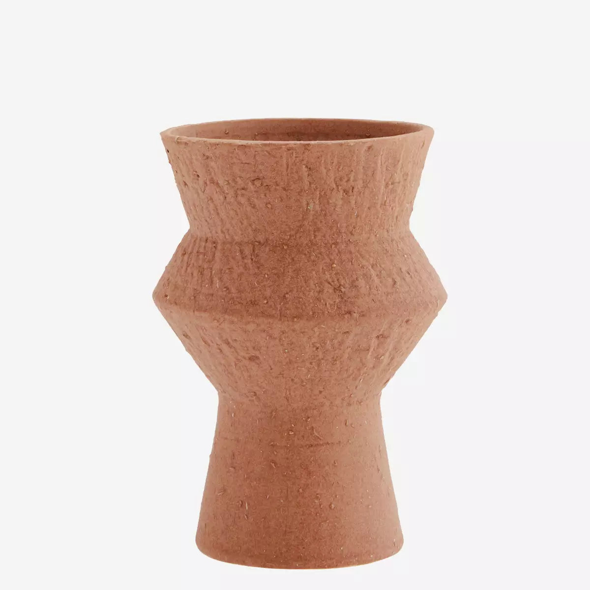 Stoneware vase, brick & dried flowers