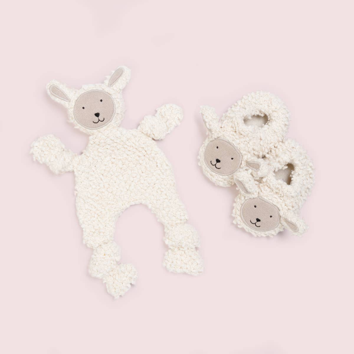 Sophie Home Ltd - Cotton Knit Baby Booties: Sheep Boucle
