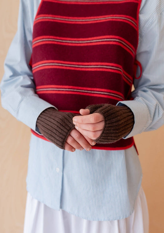 TBCo - Cashmere & Merino Wrist Warmers in Brown